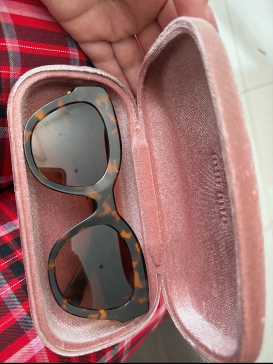 Miu Miu Brown Tortoise Cat-Eye Sunglasses with Gold Logo main image 4